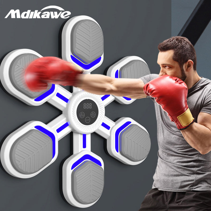 Mdikawe Smart Music Boxing Machine, Wall-Saving Design with Synced Beat Technology, Electronic Boxing Target Workout Punching Equipment for Home, Indoor and Gym- Shape Like a Snowflake