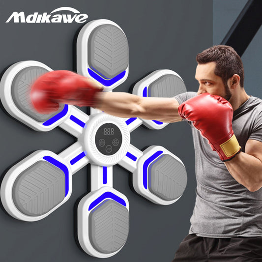 Mdikawe Smart Music Boxing Machine, Wall-Saving Design with Synced Beat Technology, Electronic Boxing Target Workout Punching Equipment for Home, Indoor and Gym- Shape Like a Snowflake