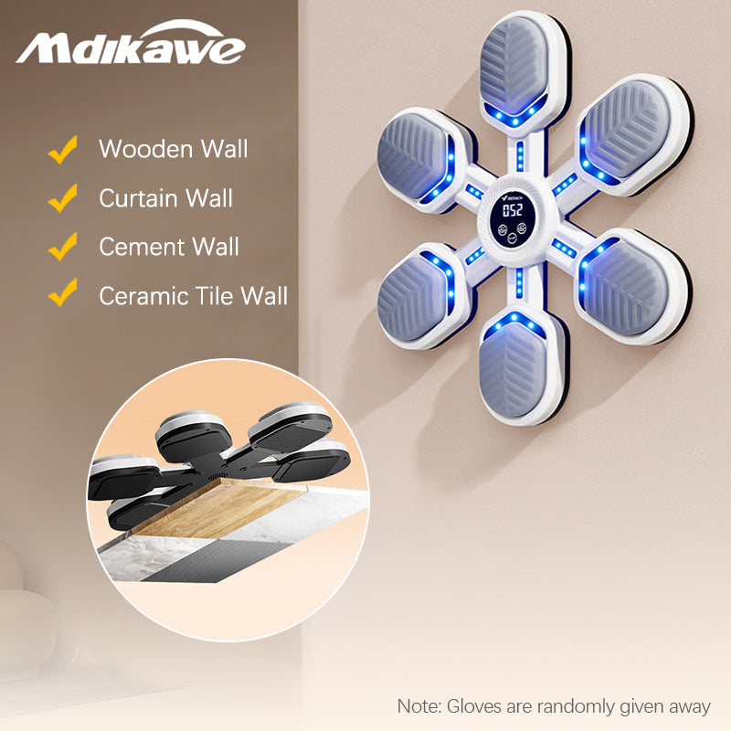Mdikawe Smart Music Boxing Machine, Wall-Saving Design with Synced Beat Technology, Electronic Boxing Target Workout Punching Equipment for Home, Indoor and Gym- Shape Like a Snowflake