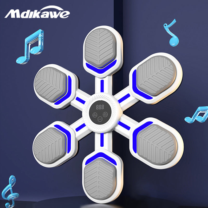 Mdikawe Smart Music Boxing Machine, Wall-Saving Design with Synced Beat Technology, Electronic Boxing Target Workout Punching Equipment for Home, Indoor and Gym- Shape Like a Snowflake