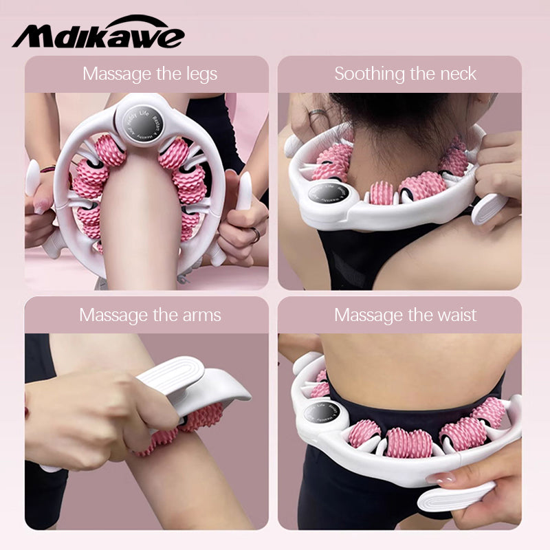 Mdikawe 1pc 14 Wheels Leg Massager Roller-Relax and Slim Calf Muscles, Leg Meridians Relaxation, and Muscle Stretching, Gifts For Women Men